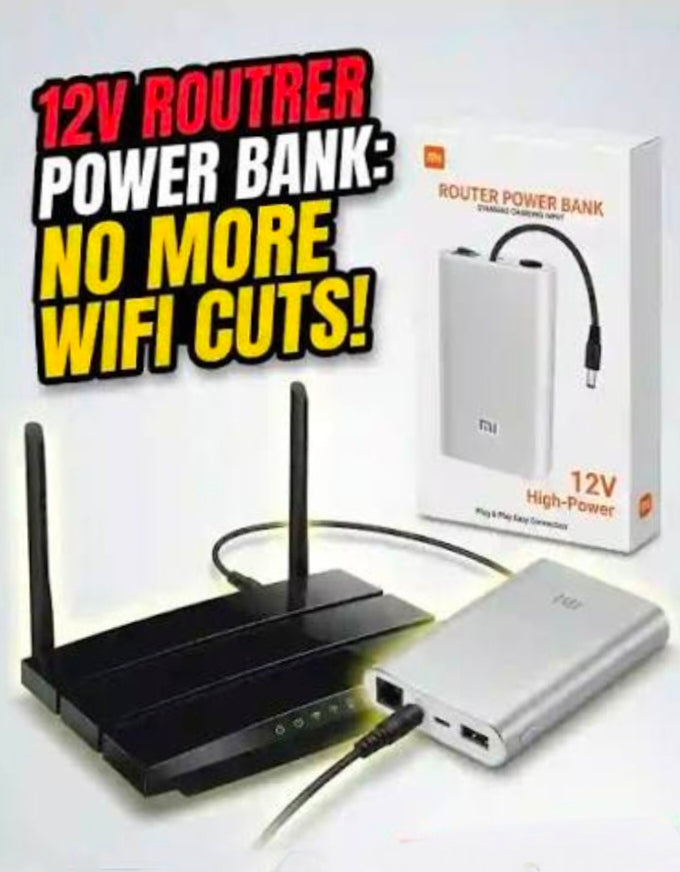 12V Router Power Bank – Mini UPS for WiFi Router, High-Power